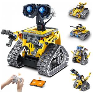 Robô Programável Educacional Mibido 434 Peças com Controle Remoto para Crianças Acima de 6 Anos, Amarelo