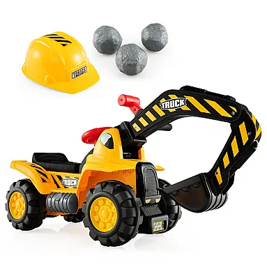 Trator Escavadeira Infantil com Capacete