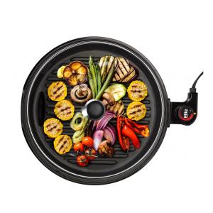 Churrasqueira Elétrica Indoor Elite Gourmet EMG6505G Smokeless com Tampa de Vidro, Fácil de Limpar - Design Não-Grudento e Ajuste de