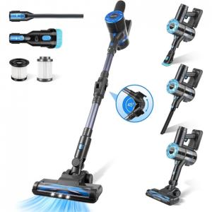 Aspirador de Pó Multifuncional Moolan sem Fio com Acessórios, Painel LED e Sucção Potente 23000PA, 110V 140W, Preto