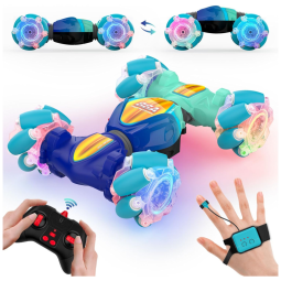 Mini Carro de Controle Remoto com Sensor de Movimentos, Brinquedo de Acrobacias para Crianças de 6 a 12 anos, 2.4GHz 4x4 Off Road com Luzes