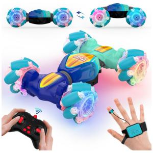 Mini Carro de Controle Remoto com Sensor de Movimentos, Brinquedo de Acrobacias para Crianças de 6 a 12 anos, 2.4GHz 4x4 Off Road com Luzes