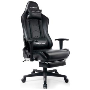 Cadeira de Escritório Gamer Giratório Reclinável com Apoio Lombar, GTRACING GT901 BLACK, Preto