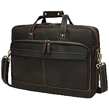 Bolsa Maleta de Couro Unissex para Laptop, UBANT, Marrom