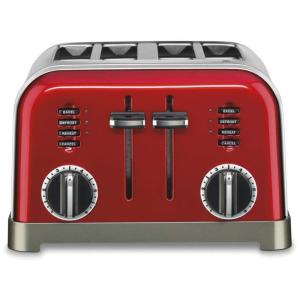 Torradeira de 4 Fatias, Aço Inoxidável, 1800W, 110v, CUISINART CPT 180MRP1, Vermelho