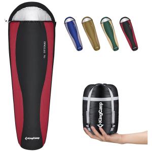 KingCamp Saco de Dormir para Camping a Prova dAgua Forrado com Flanela, Tamanho Único, Preto