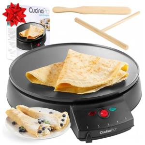 Máquina de Crepe Elétrica antiaderente, 1000W, 110v, CUCINAPRO 1448, Rosa