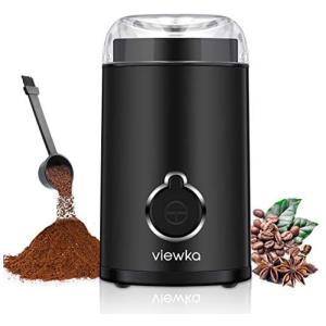 VK Moedor de Café e Grãos Elétrico Profissional 50g, Aço Inoxidável, 110v, VIEWKA 7438, Preto