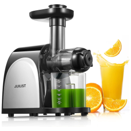 Espremedor de Frutas Fácil de Limpar com Função Reversa e Motor Silencioso, 150W, Juilist, Preto