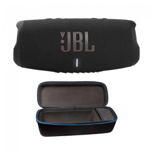 Caixa de Som Bluetooth Portatil 5 a Prova d com 20H de Reprodução, JBL Charge 5 Black with Case, Preto