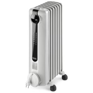 Aquecedor Elétrico a Óleo com Temporizador Digital e 3 Configurações de Calor, 110V 1500W, DELONGHI TRRS0715E, Cinza Claro