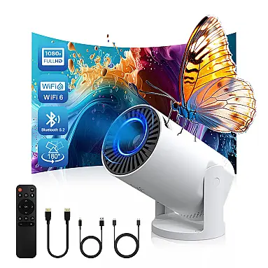 Projetor Portátil Geylnxng Branco WiFi