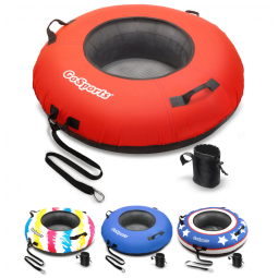 Boia Rebocável para 1 Pessoa Resistente com Capa de Lona Premium, GoSports, Vermelha