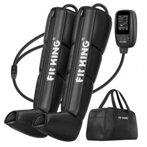 Massageador Elétrico de Compressão para Pernas e Pés 3 Modos e 8 Intensidades, FIT KING, Preto