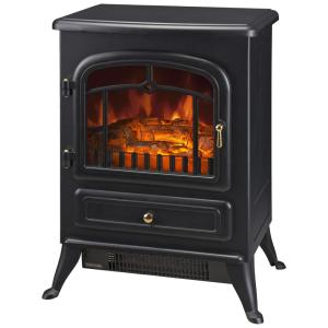 Lareira Elétrica Vintage Realista Portátil 750, 1500W, 110v, HOMCOM 820 037, Preto