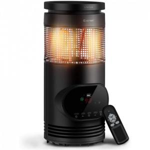 COSTWAY Aquecedor Elétrico com Controle Remoto, 1500W, 110V, Preto