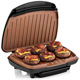 Churrasqueira Elétrica Grill Antiaderente serve até 6 Pessoas, 1000W, 110v, HEALTH AND HOME, Preto