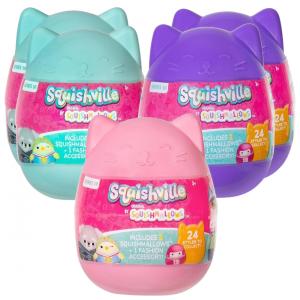 Kit Surpresa de 5 Pelúcias Squishmallows 5 cm para Crianças, Squishville, Colorido