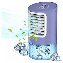 Climatizador de Ar Portátil 3 em 1, 3 Velocidades, Temp 2, 4H, 400 mL, Roxo, CHUGOD, Violeta