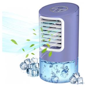 Climatizador de Ar Portátil 3 em 1, 3 Velocidades, Temp 2, 4H, 400 mL, Roxo, CHUGOD, Violeta