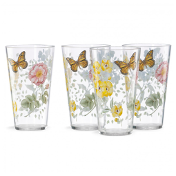 Conjunto de Copos 590mL para Qualquer Ocasião com Tema Floral, Resistente à Quebra, 4 Peças, LENOX, Colorido