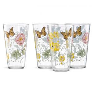 Conjunto de Copos 590mL para Qualquer Ocasião com Tema Floral, Resistente à Quebra, 4 Peças, LENOX, Colorido