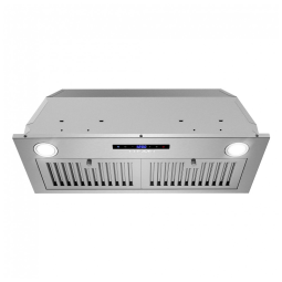 Coifa de embutir 71cm COSMO inox escovado 380 m³/h comando touch filtros permanentes aço inox iluminação LED 110V