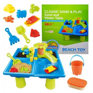 Mesa de Atividades Sensoriais para Areia, Água e Outros com 24 Peças, CLASSIC SAND, Azul