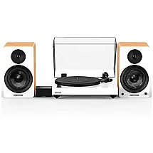 Vitrola Toca Discos Retrô com Pré Amplificador e Alto Falantes, 120W, 110v, FLUANCE RT82WHPA61W, Marrom Escuro