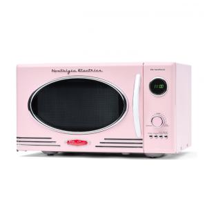 Micro ondas de Bancada 25 Litros Multifuncional, 800W, 110v, NOSTALGIA Retro, Rosa