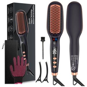 TOMAX Escova Alisadora Seca e Modela com tela LCD, 110v, TOMMAX, Preto