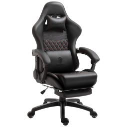 Cadeira de Escritório Gamer Giratória e Reclinável com Apoio Lombar, DOWINX, Preto