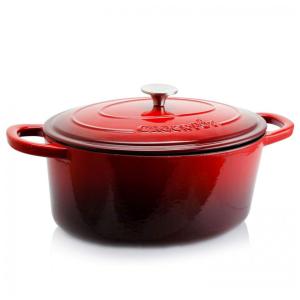 Panela de Ferro Fundido Oval 8 Litros Forno Holandês Esmaltado e Antiaderente, CROCK POT 69147.02, Vermelho