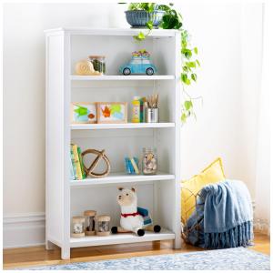 Estante infantil 4 prateleiras Guidecraft Taiga Branca em madeira pinus e MDF 137cm