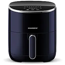 Fritadeira Elétrica Air Fryer 5L, com Painel de Controle Digital, 110v, SHANBEN, Azul