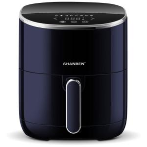 Fritadeira Elétrica Air Fryer 5L, com Painel de Controle Digital, 110v, SHANBEN, Azul