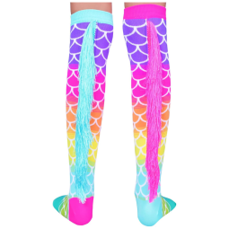 Meias de Sereia, Meias Largas Deslumbrantes com Franjas Azuis e Rosas 3-5T Multi