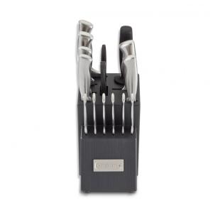 Conjunto de Facas em Aço Inoxidável com Bloco de Armazenamento, 15 Peças, Cuisinart, Cinza