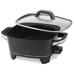 Panela Frigideira Elétrica Multifuncional de Aço Inoxidável, 1500W, 110V, NESCO ES 12, Preto