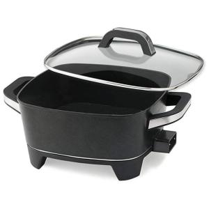 Panela Frigideira Elétrica Multifuncional de Aço Inoxidável, 1500W, 110V, NESCO ES 12, Preto