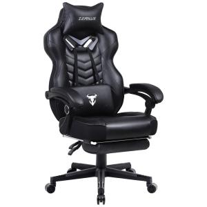 Zeanus ZE200 Cadeira de Escritório Gamer Giratória Ergonômica Reclinável, Preta