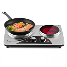 Cooktop Elétrico de Infravermelho Portátil com Queimador Duplo e Aquecimento em Segundos, 110V 1800W, CUSIMAX ES-3206C