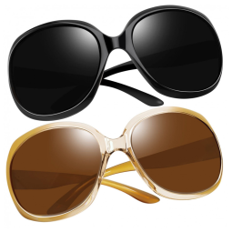 Óculos de Sol Feminino Polarizados com Proteção UV, Joopin D01, 2 Unidades, Preto e Marrom