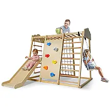 Playground Uiivrdy Parque Infantil 8-em-1 De Madeira Grande Com Balanço, Escorregador Com Área De Preparação, Barras De Macaco.