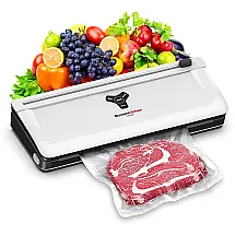 Seladora a Vácuo Bonsenkitchen, Automática, Kit Inicial, Secos, Úmidos, Branco, Preto 110V