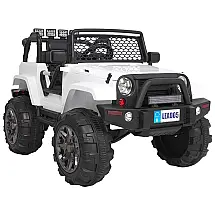 VALUE BOX Carro, Carrinho Elétrico Infantil a Bateria 12V 1 Assento com 3 Velocidades Luz LED e Suspensão de Mola, Branco