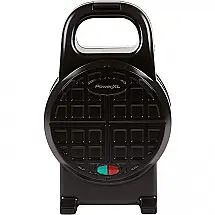 Máquina de Waffles Clássica Antiaderente, Aço Inoxidável, 110v, POWERXL, Preto