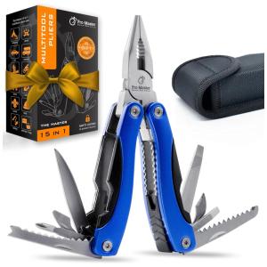 Alicate Multifuncional 15 em 1, Aço Inoxidável, PRO MASTER SMART SIMPLE, Azul