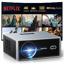 Projetor Smart SOPYOU Preto e Cinza WiFi 6 Bluetooth Foco Elétrico Netflix 1080P S450 240V