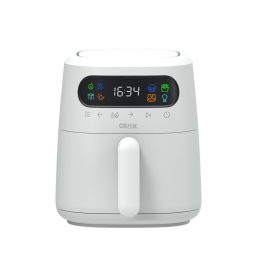 Fritadeira Elétrica Air Fryer 3L com Tecnologia TurboCrisp, Controle de Temperatura e Desligamento Automático, 110V 1300W, CRUX, Branca